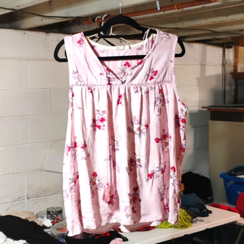 Blu Dahlia XL pink tank blouse